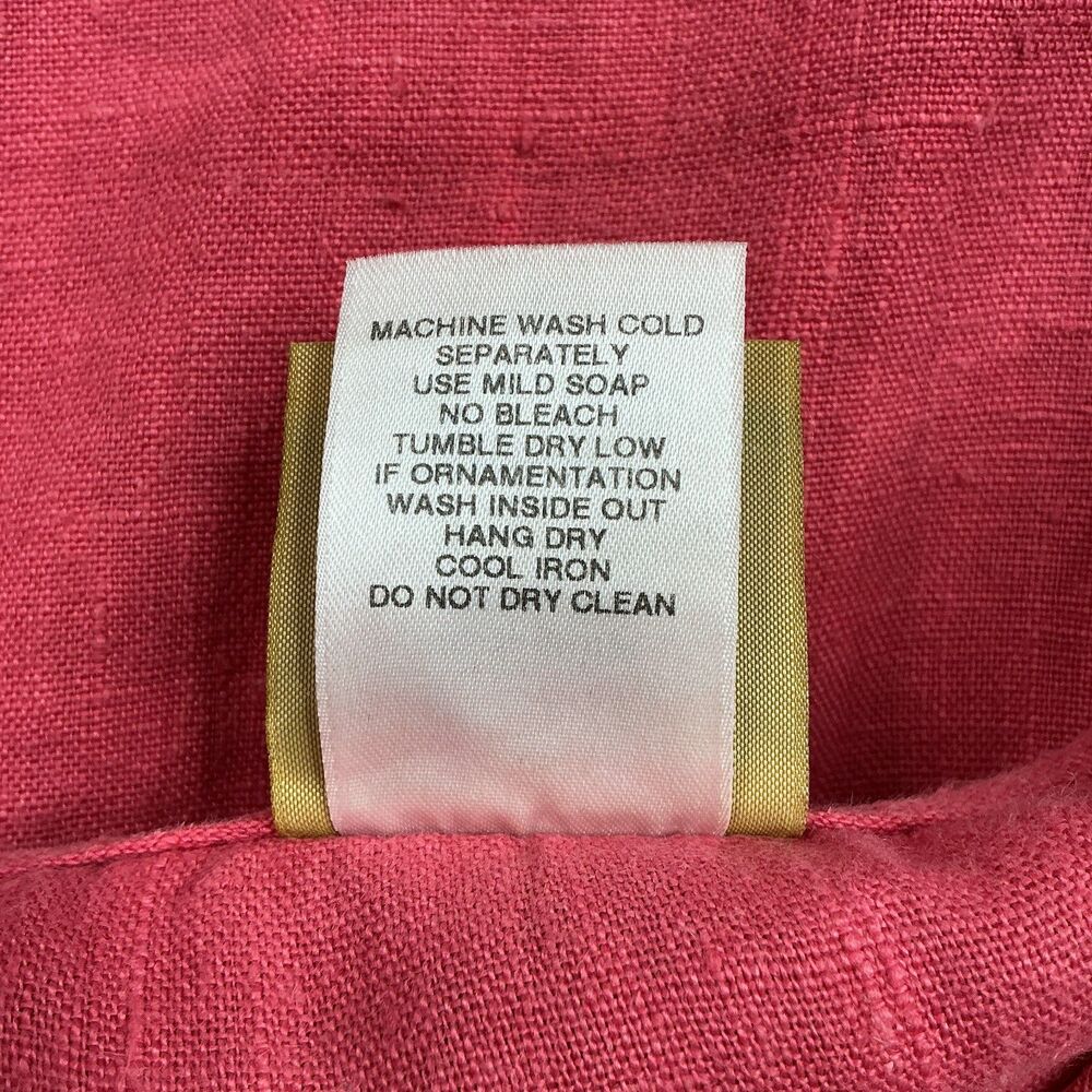 VTG Blue Fish Linen Dress L Coral Southwestern Dragonfly Graphics Lagenlook BOHO - Picture 10 of 12